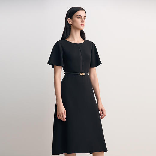 EITIE爱特爱时尚圆领显瘦舒适通勤连衣裙2026春季新款8507206 商品图3
