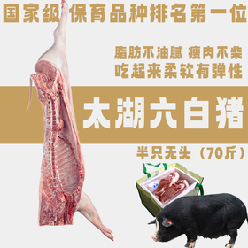 【直送到家】太湖六白猪(半只)70斤 分割装 鲜肉冷链 ，脂肪不油腻，瘦肉不柴，吃起来柔软有弹性