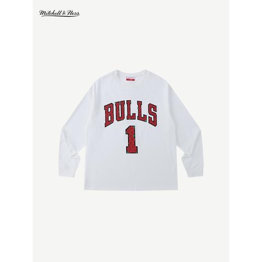Mitchell&ness 公牛队罗斯退役纪念版 白色长袖T恤 商品图3