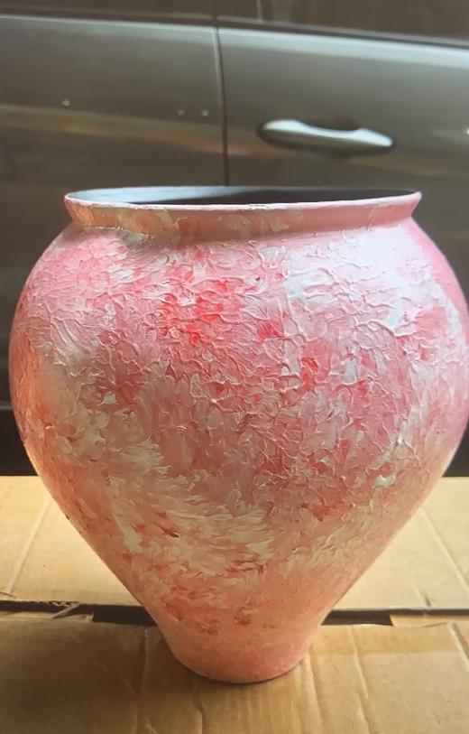 粉色浮雕纹陶瓷盆 商品图0