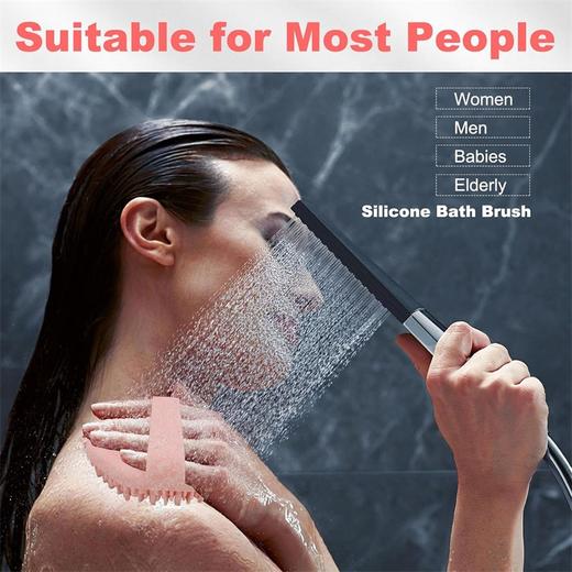 美国 高品质 硅胶身体刷 去角质淋浴刷 丰富泡沫 防滑手柄便于清洁  商品图2