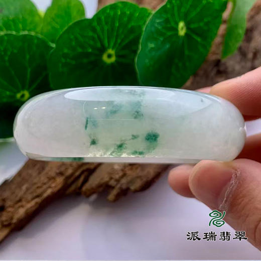 派瑞翡翠 翡翠手镯 糯种 飘花 商品图3
