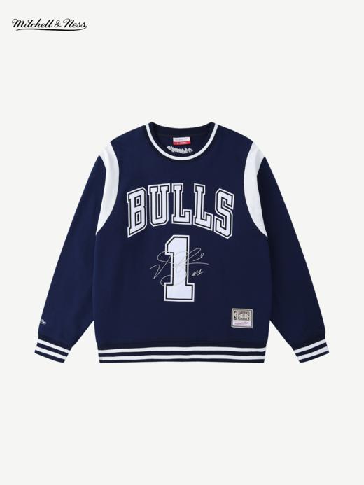 Mitchell&ness 公牛队罗斯退役纪念版 黑色/藏青色圆领卫衣 商品图1