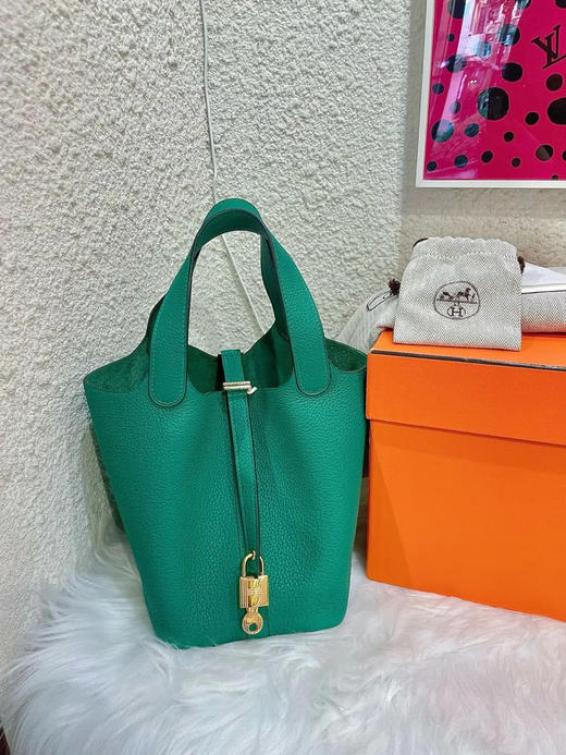 爱马仕 绿色 togo皮  菜篮子18 手提包 商品图0