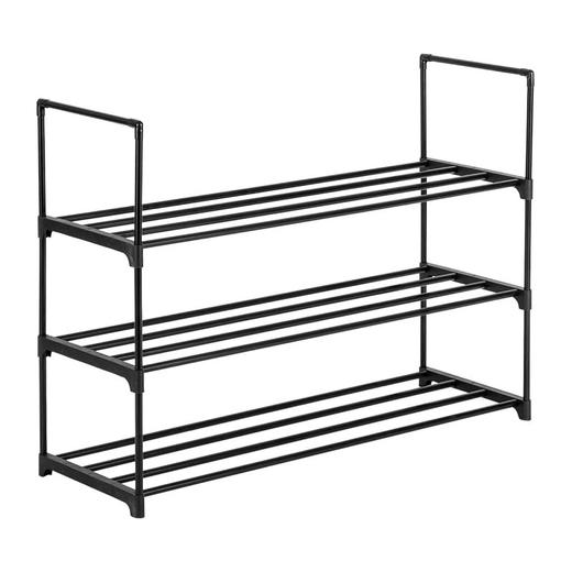 美国 3层鞋类收纳架 金属储物架 41.9*59.4*29.9cm 黑色 X003YNIH65 商品图0