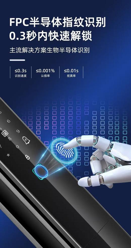 【萨莱明】智能锁_密码·指纹·卡片·人脸·手机·钥匙6种开锁方式_R39D【佛山】【存量】 商品图4