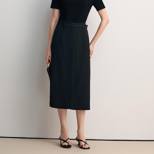 EITIE爱特爱显瘦a字高腰纯色通勤百搭半身裙2026春季新款8506204 商品图2