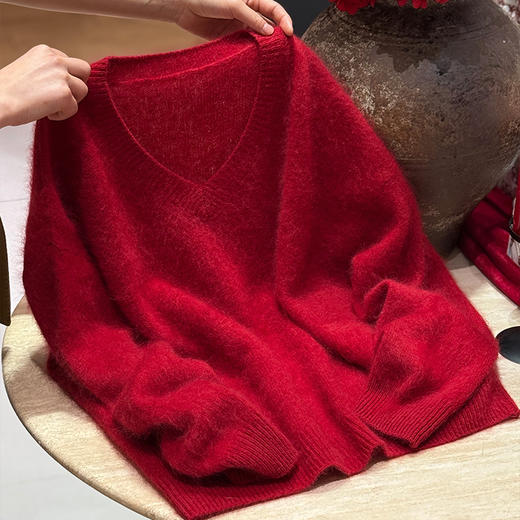 【预售7天】良木礼羊毛V领上衣（2451F） 商品图0