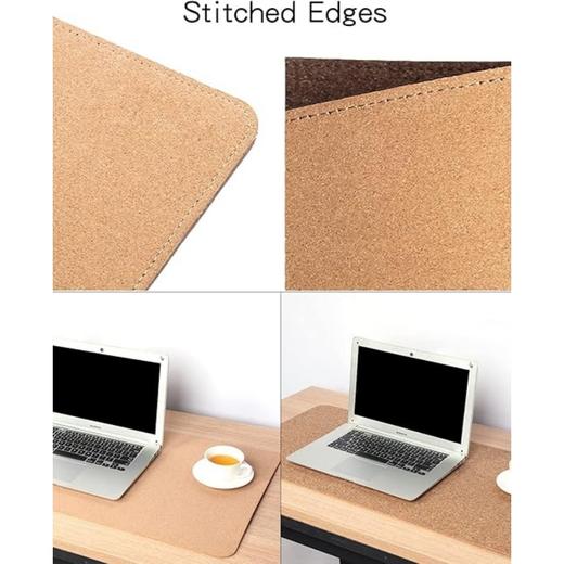 Aelfox 80X40CM天然软木双面使用鼠标垫  适用于办公写字桌笔记本电脑桌垫 商品图4