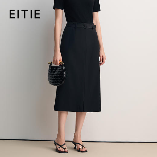 EITIE爱特爱显瘦a字高腰纯色通勤百搭半身裙2026春季新款8506204 商品图0