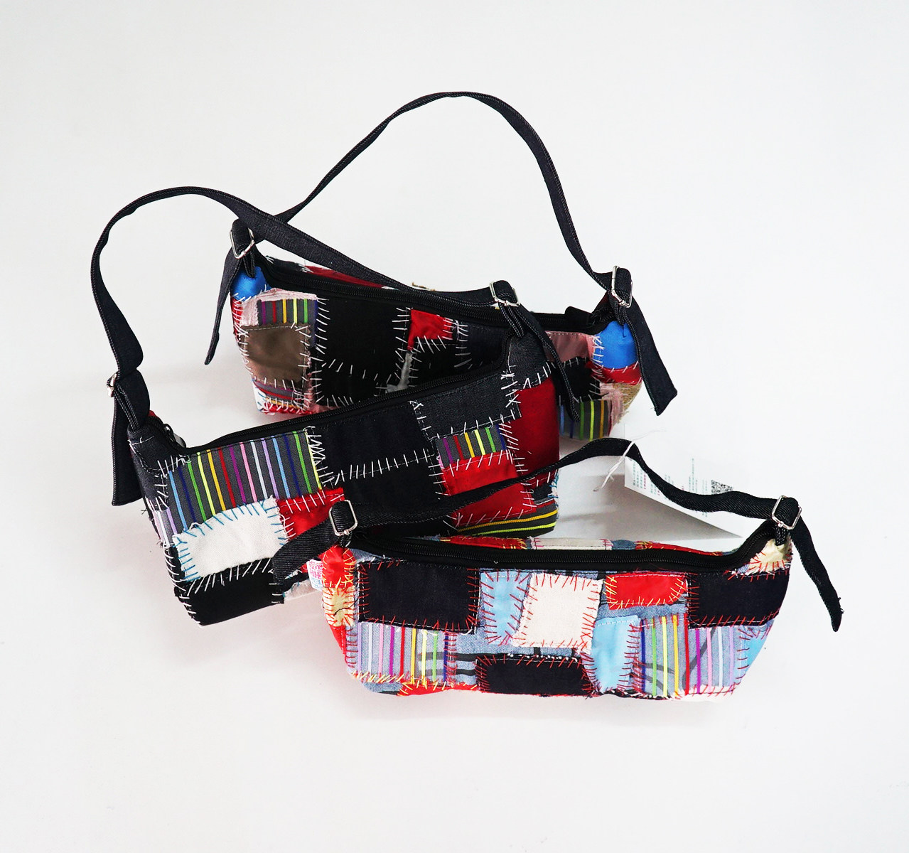 【绿色蔷薇】原创手工拼贴腋下包