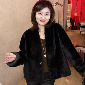 【特价不退换】【预售7天】良木礼皮毛一体外套（3759）