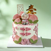 粉系奶奶祝寿蛋糕 商品缩略图0