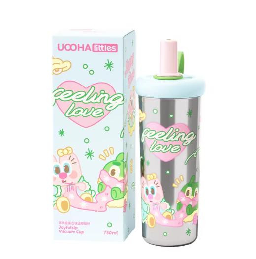 uooha悠哈笑吸吸茶仓保温吸管杯织梦时光-镜面银730ml 商品图0