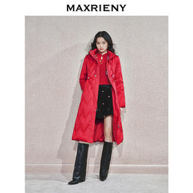 玛克门店发货：MAXRIENY中式盘扣红色羽绒服(货号:MS85DC755)