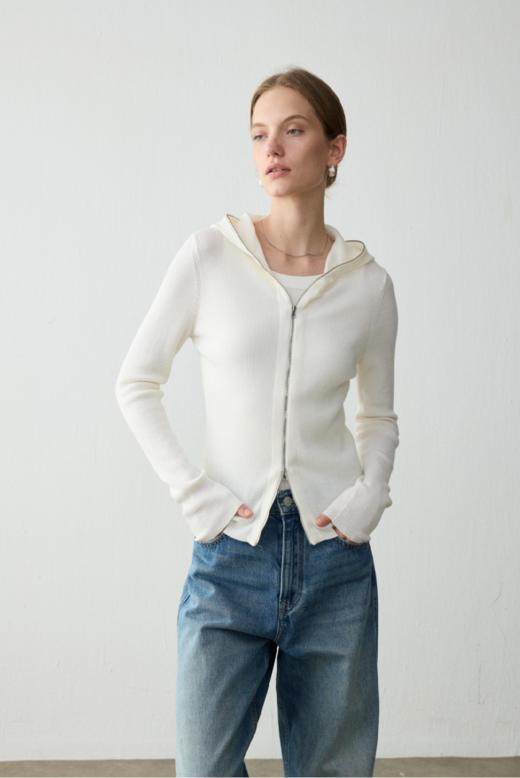 Chiara拉链连帽扬子纱毛衣外套 商品图0