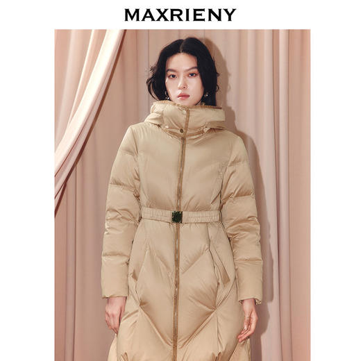 玛克门店发货：摩登复古收腰X型连帽羽绒服(货号:MF86DC511Y10) 商品图1