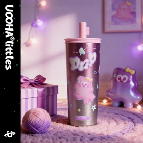 uooha悠哈漫萃纯钛保温杯快乐化啦-粉 560ml