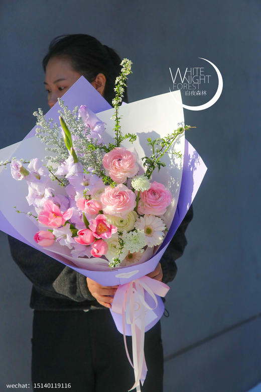 法式混搭花束粉紫色系清新柔和 商品图6