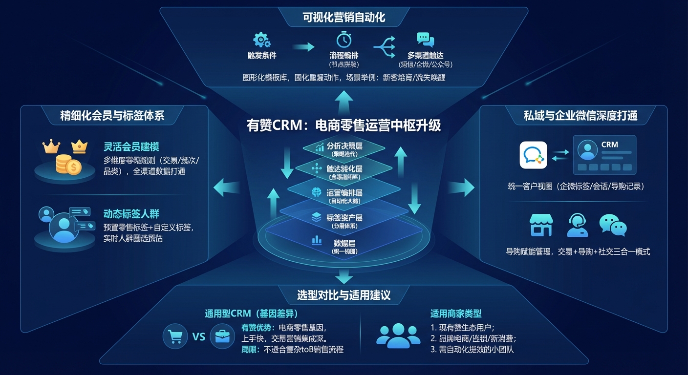 有赞CRM整体架构是怎样的？核心能力包含哪些？