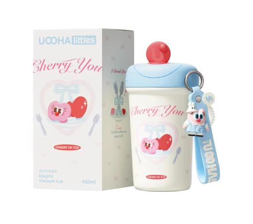 uooha悠哈悠吉托保温杯心心相樱-白蓝 480ml 商品图0
