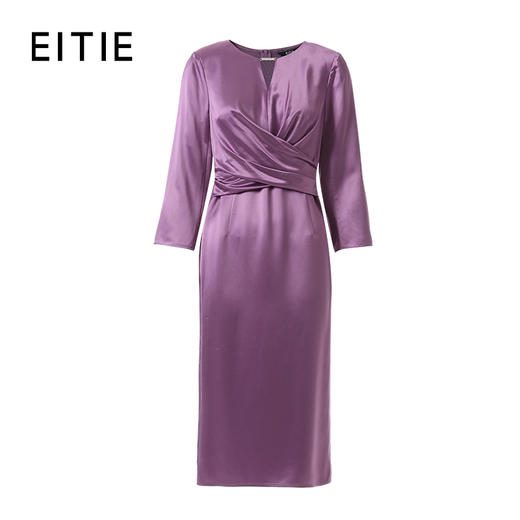 EITIE爱特爱端庄典雅水滴领礼服气质连衣裙2026春季新款8577206 商品图6