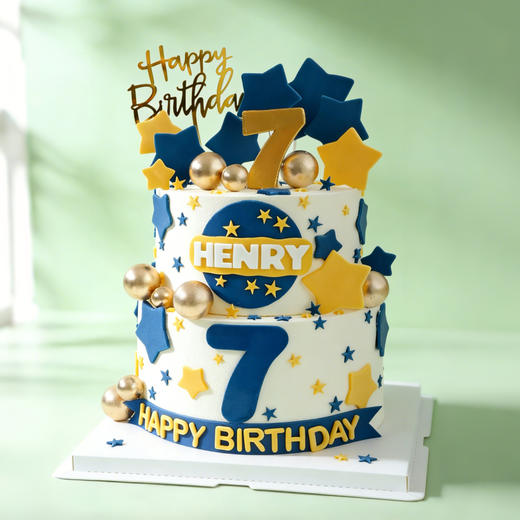 👱🏻‍♂️双层星空翻糖👱🏻‍♂️蛋糕 商品图0