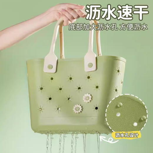 户外手提镂空收纳篮 多用途沥水篮子 沐浴篮洗漱用品沥水收纳篮子 商品图3