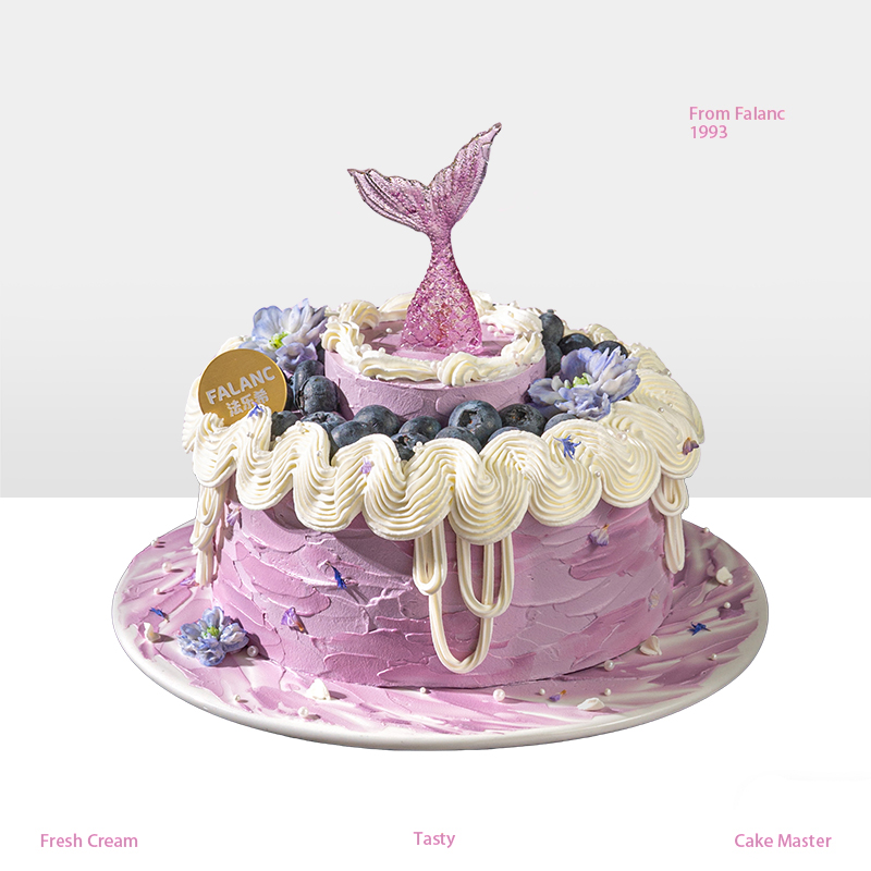 【紫罗兰花园】（鱼尾款）永恒的爱与美 0卡糖动物奶油蛋糕