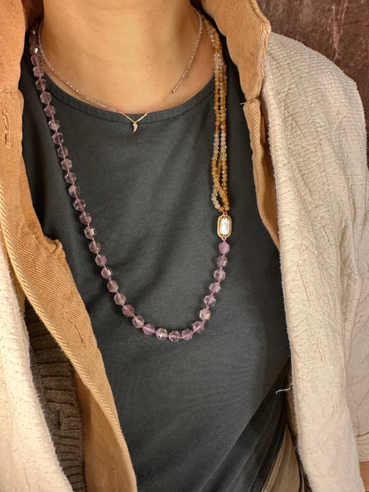 SpoiledBrat Jewelry紫水晶 渐变黄水晶长链/多层手链 商品图5