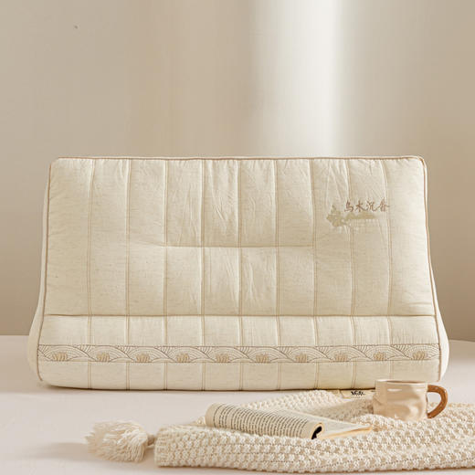 自然醒亚麻沉香乌木蚕丝牵引枕XK 商品图1