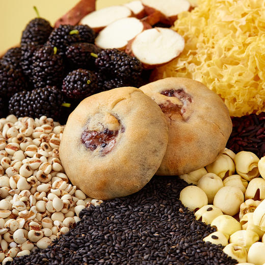 银耳山药八珍饼无加蔗糖中老年人营养健康饱腹糕点小吃桑葚紫米饼 商品图3