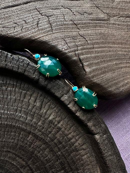 SpoiledBrat Jewelry绿玉髓绿松石耳环 商品图4