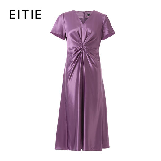 EITIE爱特爱气质缎面高级a字显瘦简约礼服连衣裙2026春季新款8577207 商品图6