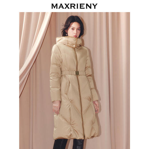 玛克门店发货：摩登复古收腰X型连帽羽绒服(货号:MF86DC511Y10) 商品图0