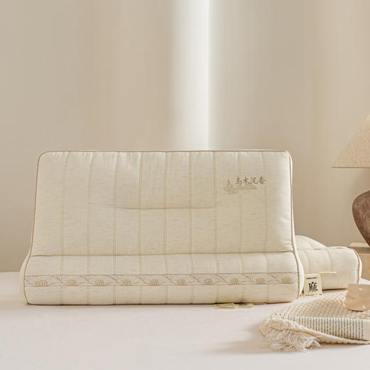 自然醒亚麻沉香乌木蚕丝牵引枕XK 商品图12