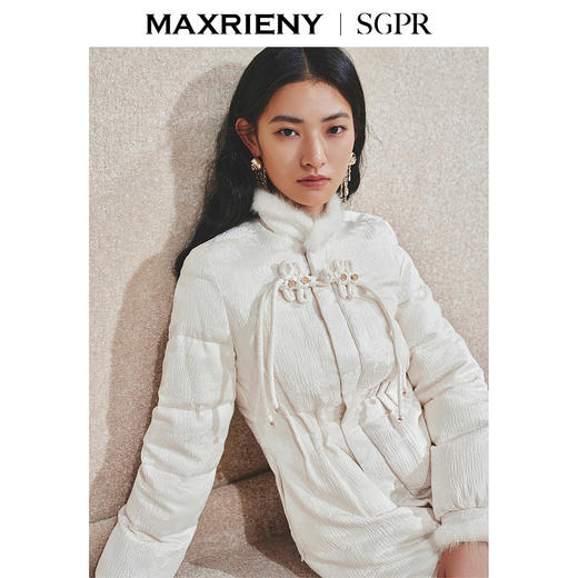玛克门店发货：MAXRIENY水貂毛边收腰羽绒服(货号:MS85DC503) 商品图1