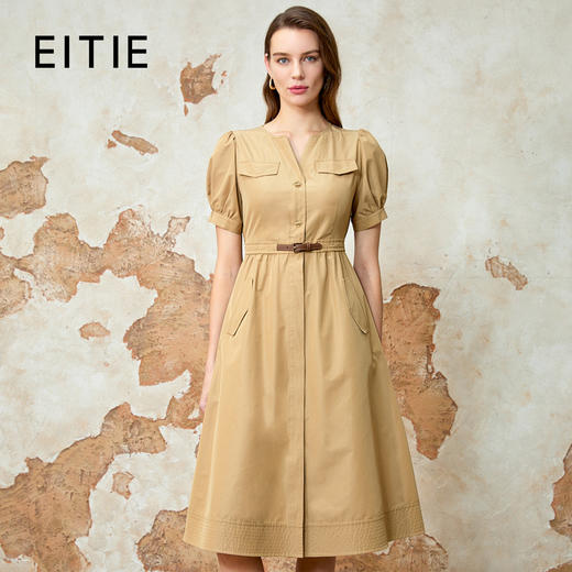 EITIE爱特爱春季新款时尚休闲显瘦收腰连衣裙8107819 商品图0
