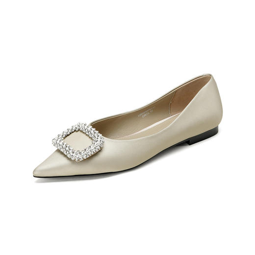 Westory2026年春季尖头平底真丝牛皮单鞋通勤休闲百搭浅口鞋S26AE50761 商品图11