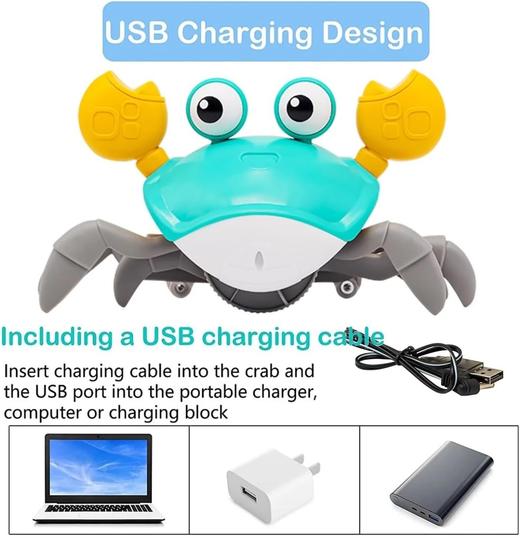 电动感应螃蟹 会动的逃跑行走蟹玩具 哄娃神器 商品图6