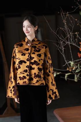 盛唐牡丹| 祥云纹真丝漳缎外套
