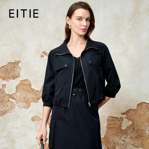 EITIE爱特爱七分袖修身显瘦短款休闲外套春新款8103812 商品图1