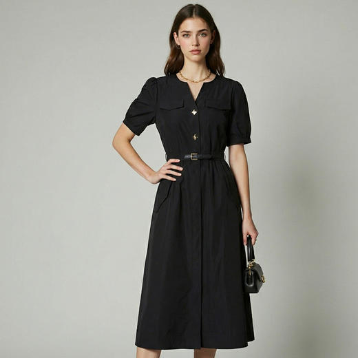 EITIE爱特爱春季新款时尚休闲显瘦收腰连衣裙8107819 商品图7