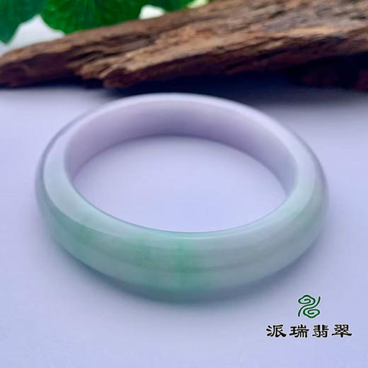 派瑞翡翠 翡翠手镯 糯种 绿色 紫色 商品图3