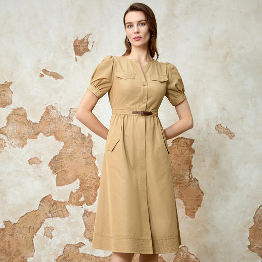 EITIE爱特爱春季新款时尚休闲显瘦收腰连衣裙8107819 商品图2