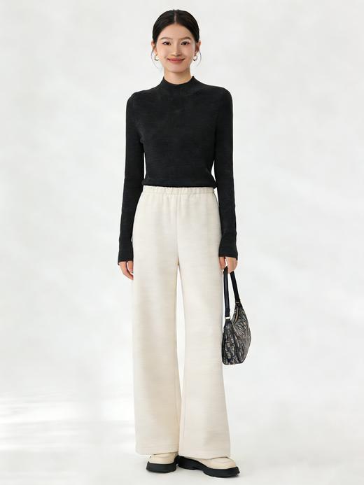 臣禾	【醋酸懒人裤】松紧腰一片式裁剪无口袋直筒裤休闲裤	JZ261060175 商品图1