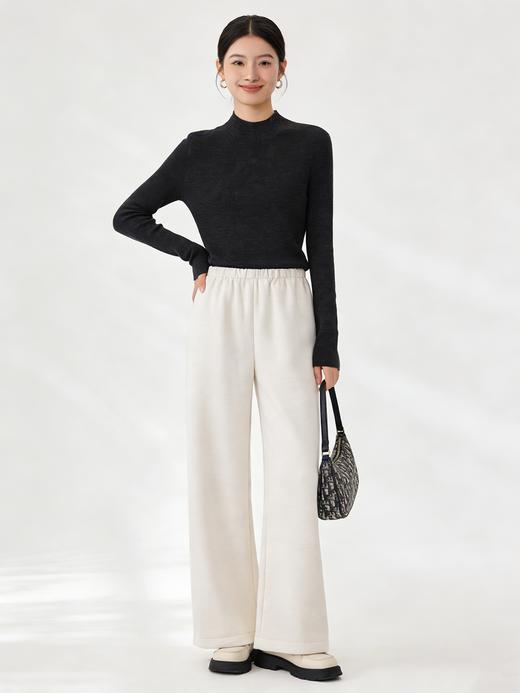 臣禾	【醋酸懒人裤】松紧腰一片式裁剪无口袋直筒裤休闲裤	JZ261060175 商品图3