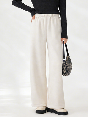 臣禾	【醋酸懒人裤】松紧腰一片式裁剪无口袋直筒裤休闲裤	JZ261060175