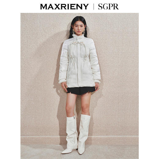 玛克门店发货：MAXRIENY水貂毛边收腰羽绒服(货号:MS85DC503) 商品图0