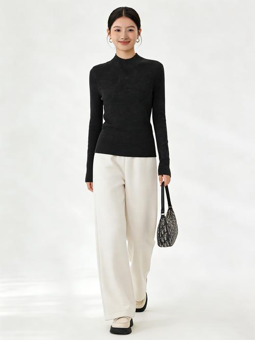 臣禾	【醋酸懒人裤】松紧腰一片式裁剪无口袋直筒裤休闲裤	JZ261060175 商品图2